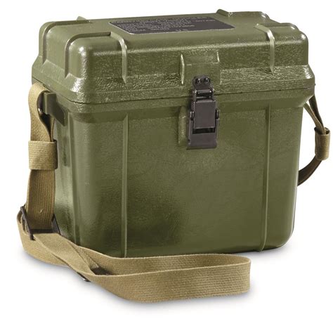 small surplus metal clip closure waterproof boxes|military surplus storage cases.